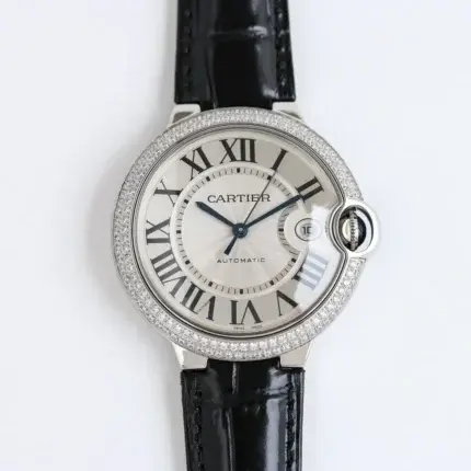 Cartier Ballon Bleu 40 Automatic Black Leather Watch – High-Quality Cartier