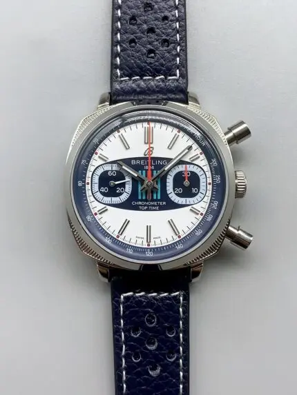 Breitling Top Time Chronograph Blue Leather Strap Watch（1;1Super Clone）