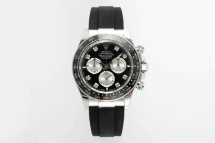 Rolex Daytona – Black Dial, Stainless Steel Case, Rubber Strap Watches Chronograph