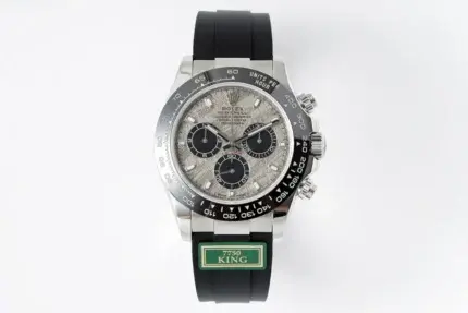 Rolex Daytona Cosmograph Watch – Silver Dial, Black Rubber Strap