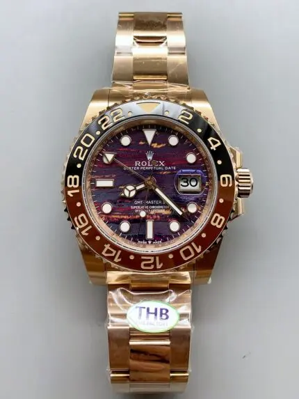 Rolex GMT Masters II 126715CHNR Rose Gold Tiger Iron Dial(1:1Super Clone )