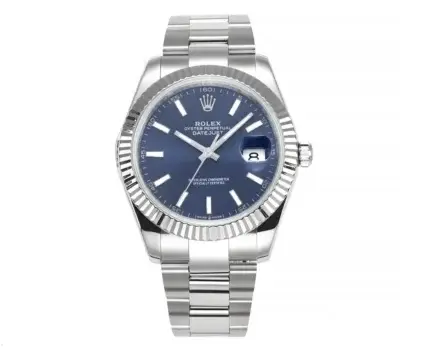Rolex Datejust 41mm Blue Dial Stainless Steel Fluted Bezel with 3235 Movement