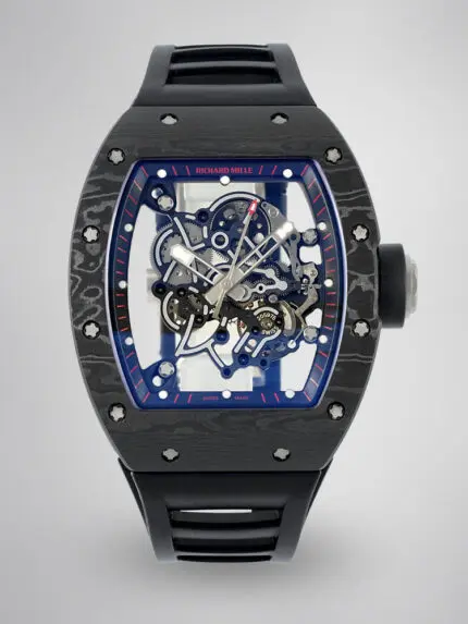 Richard Mille RM055 Skeleton Watch with Black Rubber Strap – Super Clone