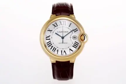 Cartier Ballon Bleu 42mm Gold Automatic Brown Leather