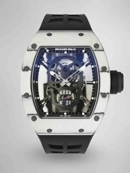 Best Swiss Replica Richard Mille RM52 Skull Tourbillon Watch with Rubber Strap