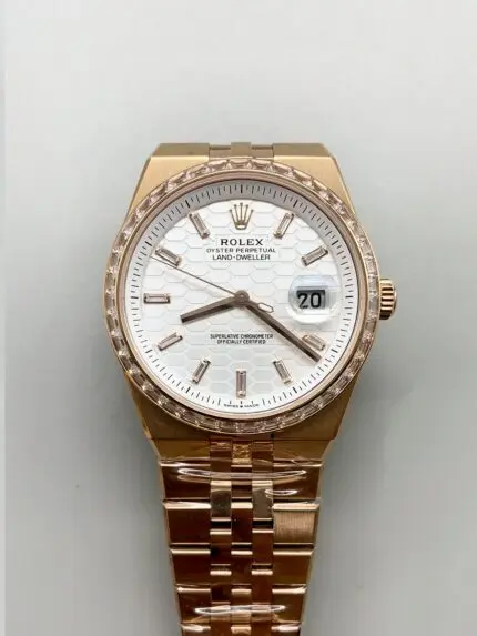 RoleRolex Land-Dweller 127335 Steel Honeycomb Rose Gold 40MM(1:1 Super Clone)