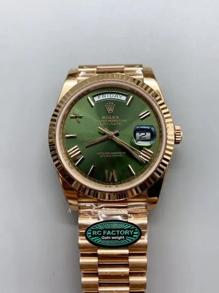 Rolex Day-Date 40mm With Green Dial And Rose Gold bracelet.(1;1Super Clone)
