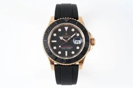 Rolex Yacht-Master 40mm Rose Gold Black Dial Rubber Strap Automatic