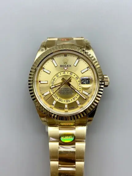 Rolex Sky-Dweller REF# 336935 Gold Dial Watch in Yellow Gold 904L Steel Case （1:1Super Clone）