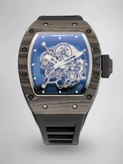Swiss Replica Richard Mille RM55 – AAAAA Super Clone with Carbon Fiber Case & Rubber Strap