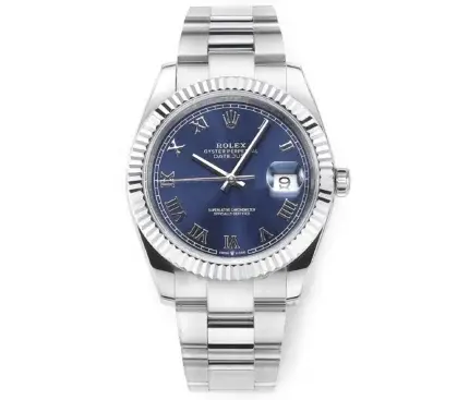Rolex Datejust 41mm Watch – Blue Dial, Fluted Bezel, Stainless Steel