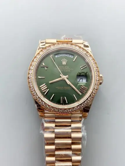 Day Date Rolex Weekly Journal Champaign 18K Gold Plated counter weight